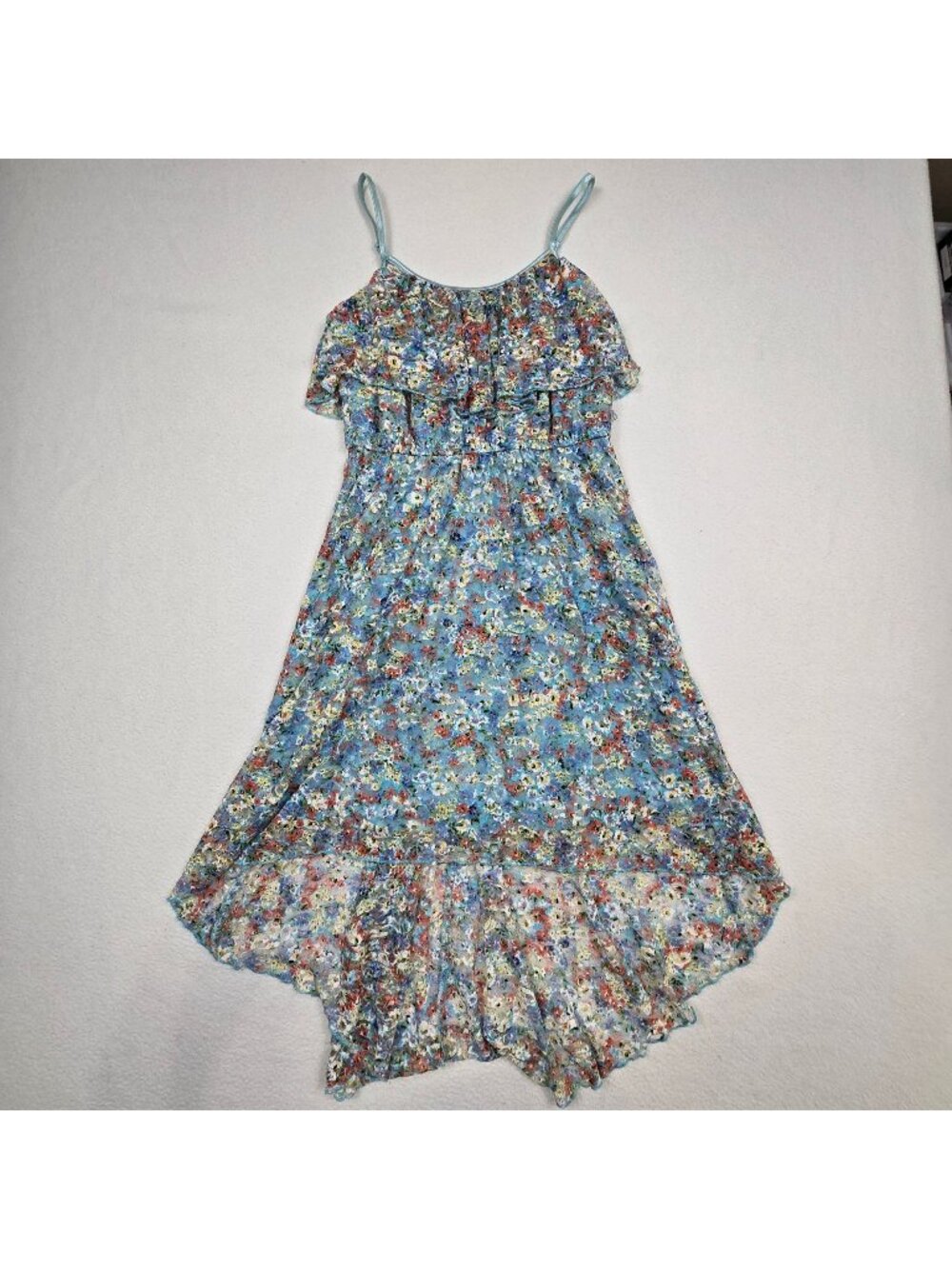 Love Reign Sm Floral Dress Boho Cottage Core Sleeveless Romantic Ruffle Western